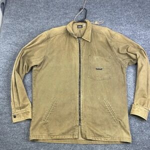Local Motion Jacket Mens Medium Brown Canvas Zip Hawaii Surf Vtg Chore Overcoat
